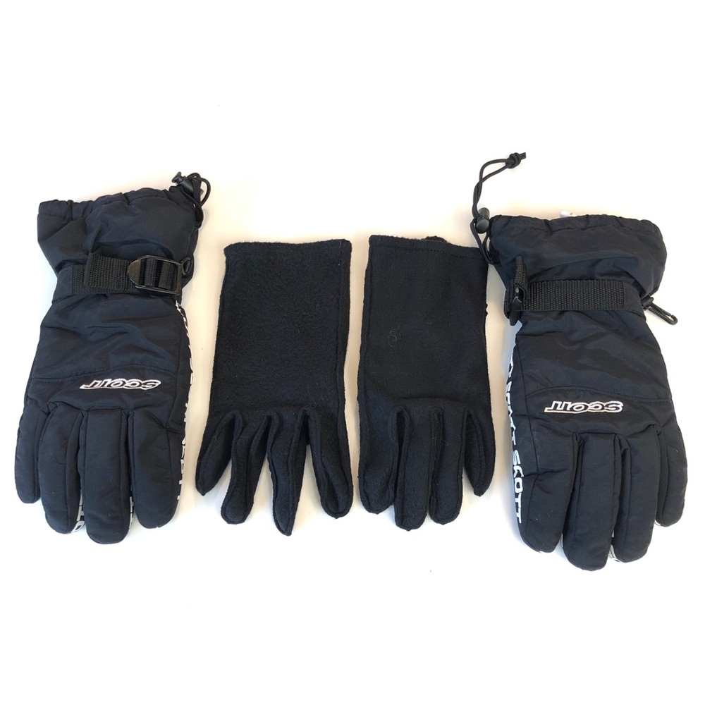 SCOTT Black Ski Snowboard Gloves with Separate Liner